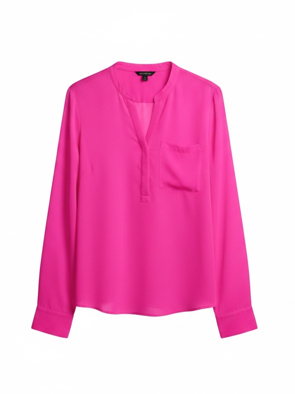 NYDJ Fuchsia Split-Neck Pocket Blouse